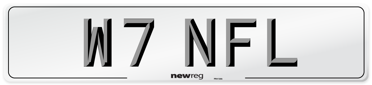 W7 NFL Number Plate from New Reg